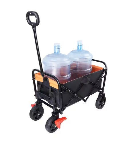 9.63 Cu. Ft. Metal Mini Portable Beach Trolley Garden Cart, Camping Foldable Folding Wagon for Outdoor/Park/Shopping
