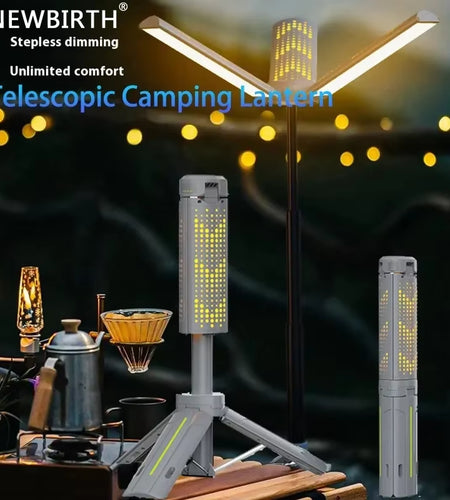Telescopic Camping Lantern 8000Mah Rechargeable Waterproof Flashlights Dimmable Camping Lamp Emergency Camping Hiking Light