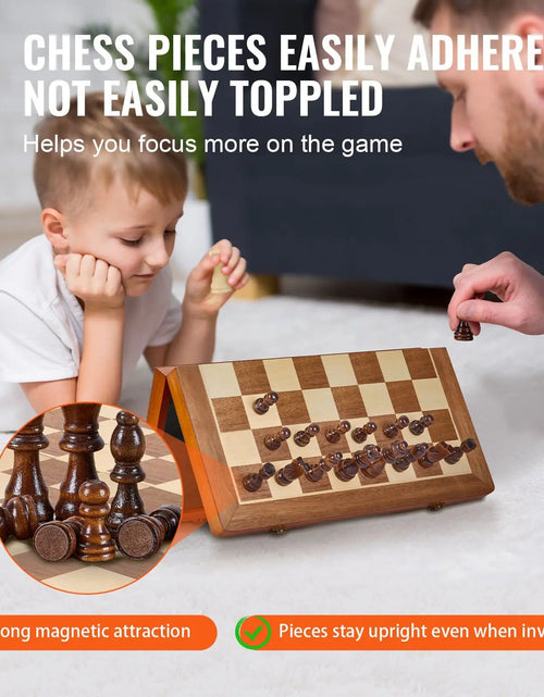 Load image into Gallery viewer, 2 Queens Portable Travel Gift Chess Set for Tournament Professional Beginner 15 Inch 2-IN-1 Chess Checkers Game Set,
