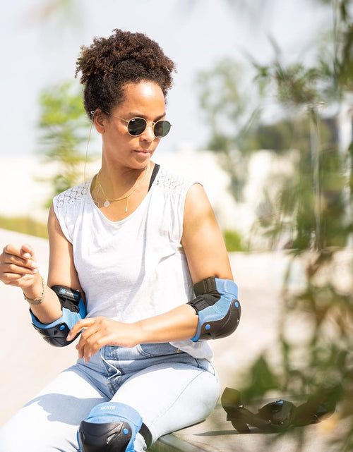 Load image into Gallery viewer, Knee Pads for Kids - Knee and Elbow Pads Set - PROTECT-1 - Size S Blue - Wrist Guards Skating Protective Gear, Skateboard, Roller Skate, Ice Skates for Kids
