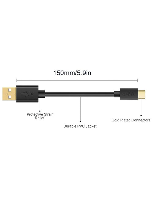 Load image into Gallery viewer, USB C to USB Cable Short  USB C to USB a Short 6 Inch USB C Cable Fast Charging 3A USB a to USB C Short 480Mbps Data for Power Bank Stylus Pen S21 S20 Pixel Gopro Hero 0.15M Black
