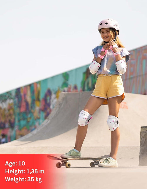 Load image into Gallery viewer, Knee Pads for Kids - Knee and Elbow Pads Set - PROTECT-1 - Size S Pink White - Wrist Guards Skating Protective Gear, Skateboard, Roller Skate, Ice Skates for Kids
