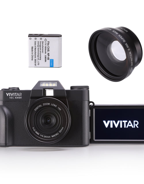 Load image into Gallery viewer, 4K Digital Camera, 8X Digital Zoom, 3&quot; LED Display, Bonus Macro Lens, Included SD Card
