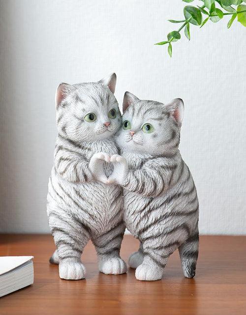 Load image into Gallery viewer, 1PC Cute Hand Heart Gesture Cats Resin Statue - Home Office Desk Decor Statue, Creative Figurine Gift for Cat Lovers, Bookshelf Decoration, Perfect Gift for Valentine&#39;S Day, Mother&#39;S Day,Thanksgiving, Christmas
