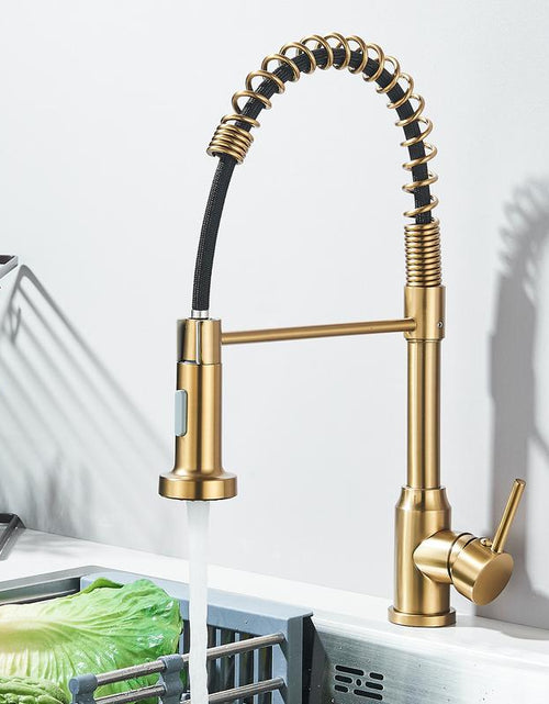 Load image into Gallery viewer, Senlesen Kitchen Faucets, Brushed Nickel Commercial Kitchen Faucet with Pull down Sprayer, Stainless Steel Kitchen Sink Faucets for 1 Hole, Single Handle Faucet for Sink Farmhouse Rv
