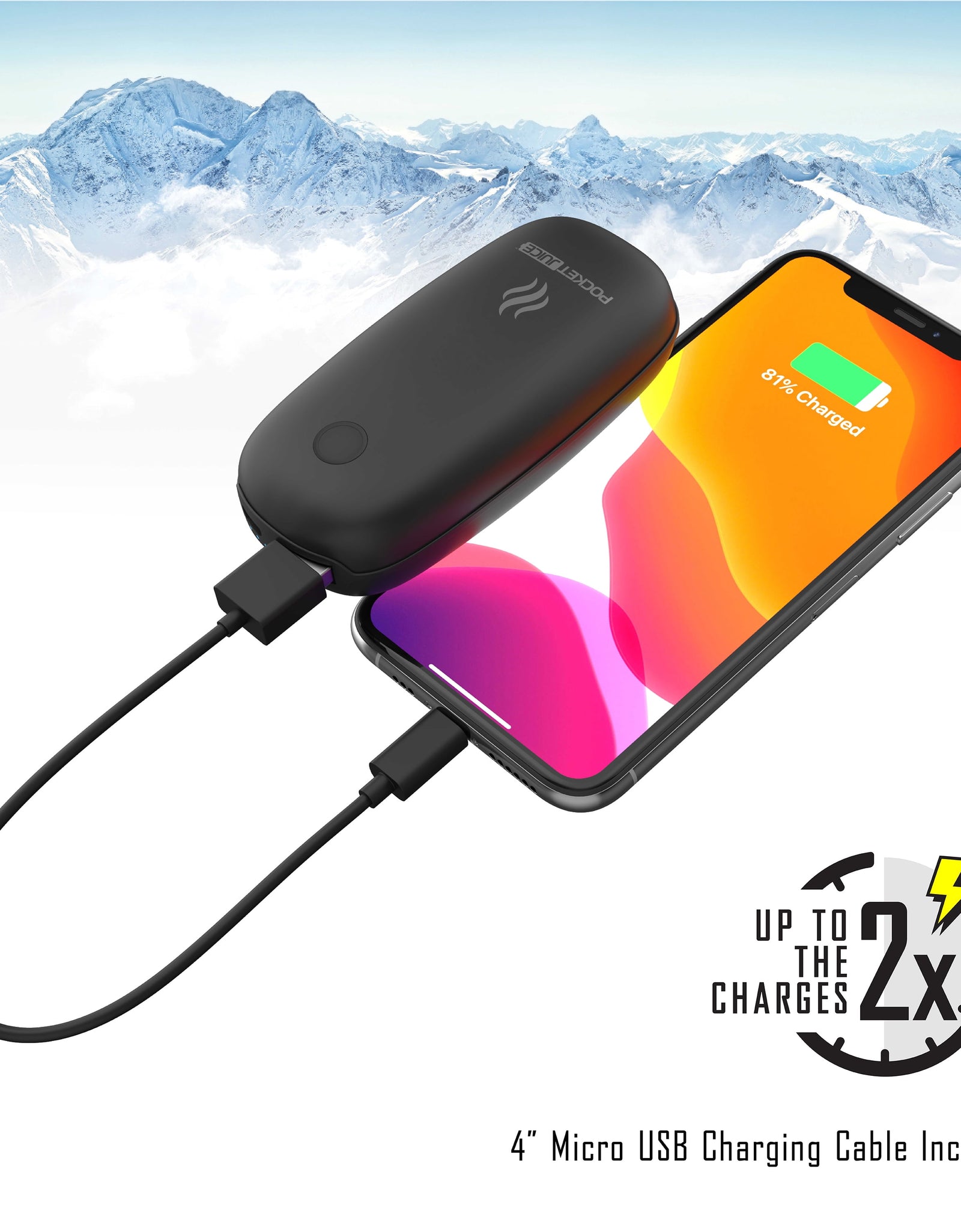 Hybrid Heat, Usb-Rechargeable Hand Warmer and 5200Mah Portable Power Bank