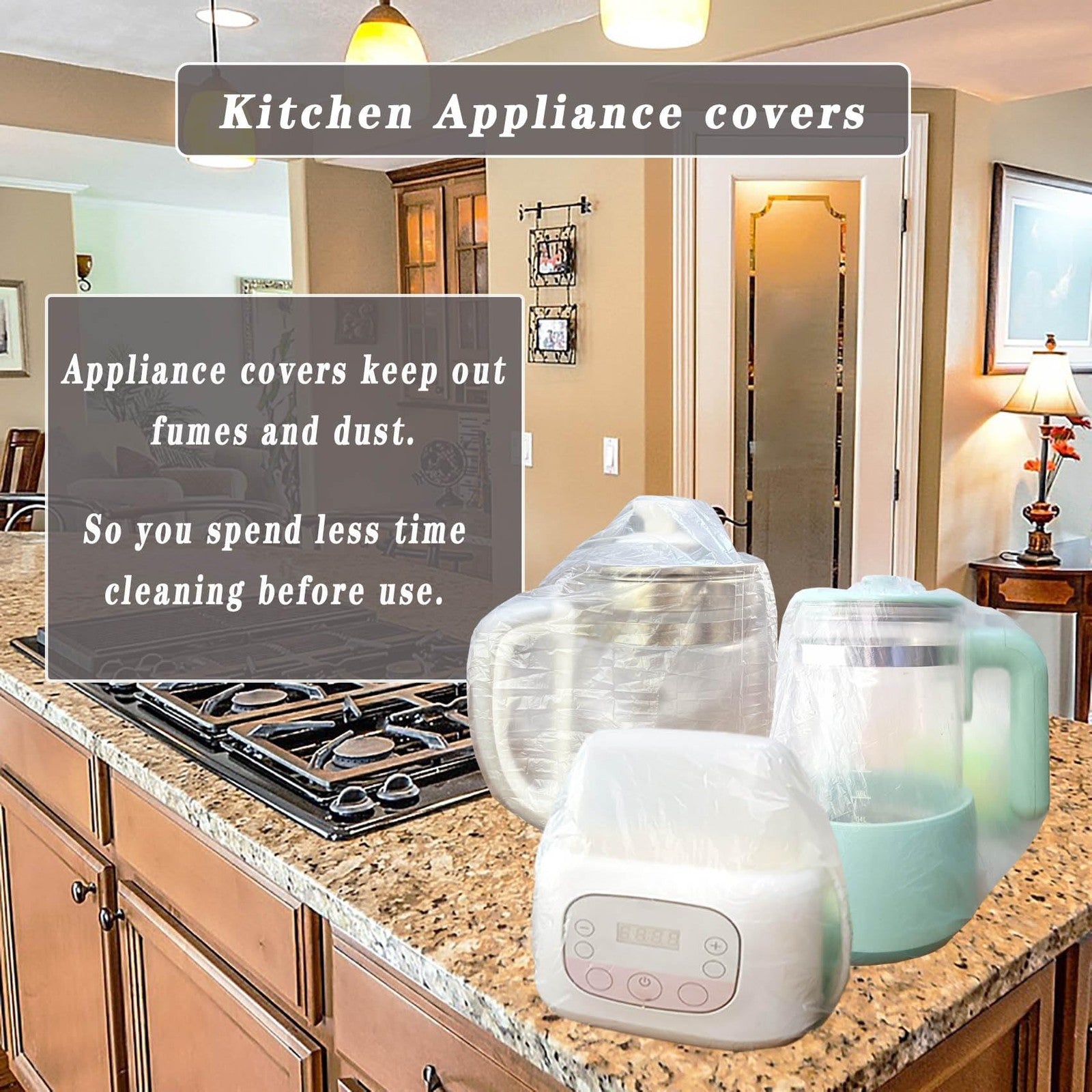 40 PCS Kitchen Small Appliance Covers,Clear Plastic Dust Cover for Instant Po...