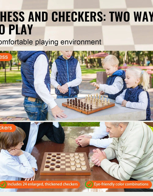 Load image into Gallery viewer, 2 Queens Portable Travel Gift Chess Set for Tournament Professional Beginner 15 Inch 2-IN-1 Chess Checkers Game Set,
