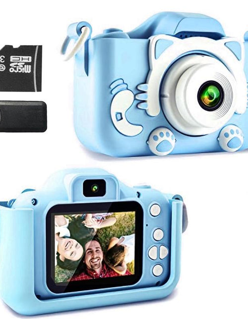 Load image into Gallery viewer, Compact Mini Digital Cameras, Portable Cute Cat Ear Shape Design Video Digital Camera with 32GB SD Card, USB Rechargeable Camera, Stocking Fillers Gift
