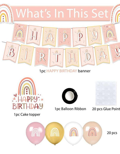 Load image into Gallery viewer, Boho Birthday Party Kit, Boho Birthday Decorations, Boho Backdrop, Boho Balloons, Boho Cake Topper
