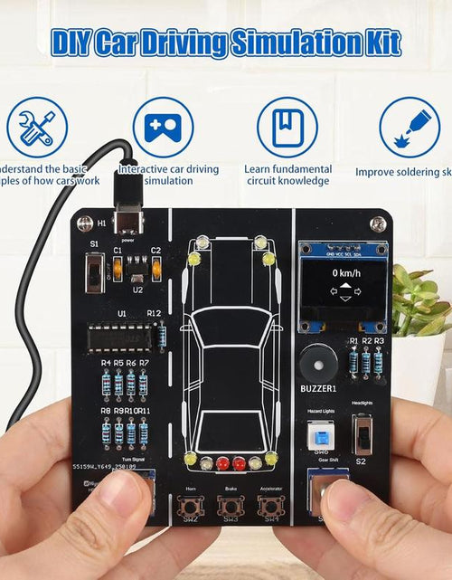 Load image into Gallery viewer, DIY Car Driving Simulation Soldering Practice Kit, STEM Electronics Project Car Driver Simulator Solder Project Kit for High School &amp; College Students Learning
