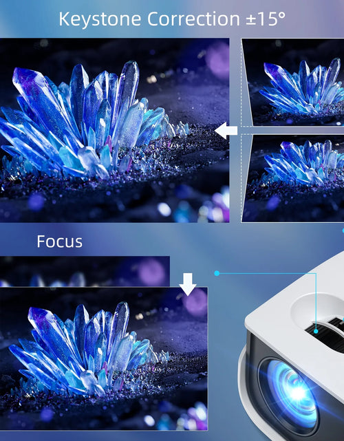 Load image into Gallery viewer, 1080P Mini Projector with Bluetooth,Keystone Correction,Up to Support 240&#39;&#39; Screen
