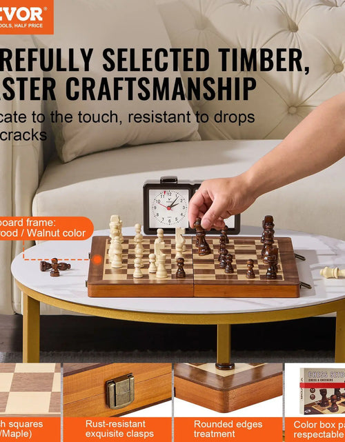 Load image into Gallery viewer, 2 Queens Portable Travel Gift Chess Set for Tournament Professional Beginner 15 Inch 2-IN-1 Chess Checkers Game Set,
