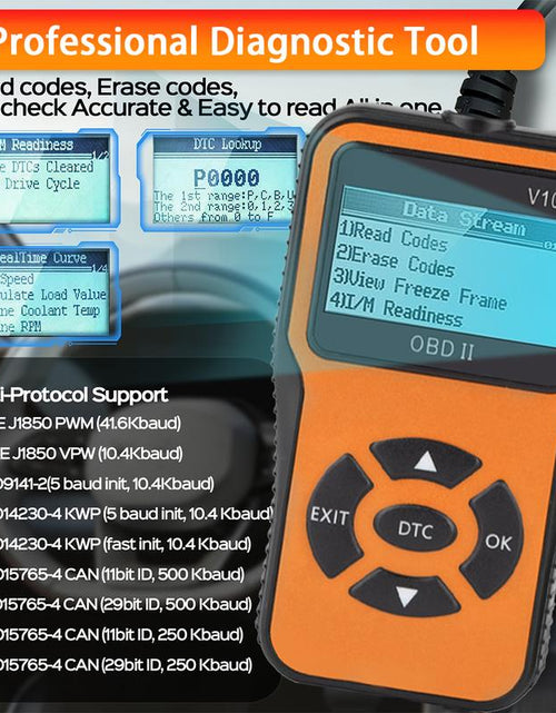 Load image into Gallery viewer, Advanced V100 OBD2 Scanner - Automotive Engine Diagnostic Tool, EOBD Car Check Engine Code Reader, OBD2 Auto Diagnostic Scan Instrument
