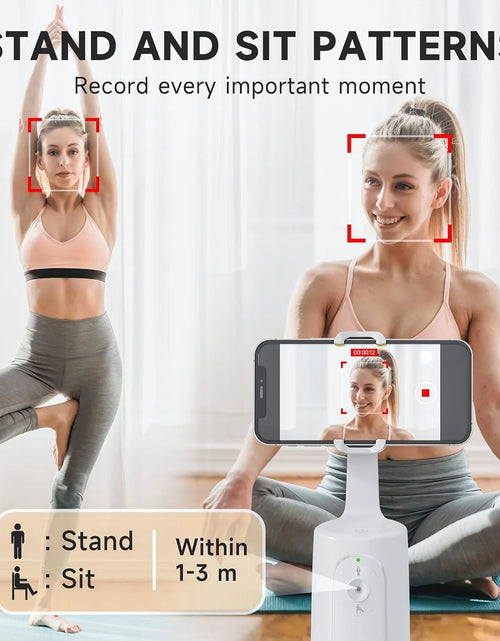 Load image into Gallery viewer, Auto Face Tracking Tripod, No App, 360° Rotation Face Body Phone Camera Mount Gesture Control, Rechargeable Battery for Vlog, Streaming, Video, Tiktok

