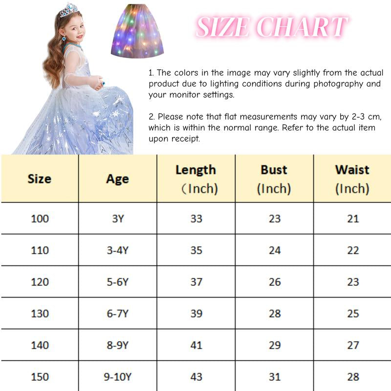 Kids' Princess Dress Costume Set with Versatile Skirt for Toddler Girl Halloween Christmas Party Outfit