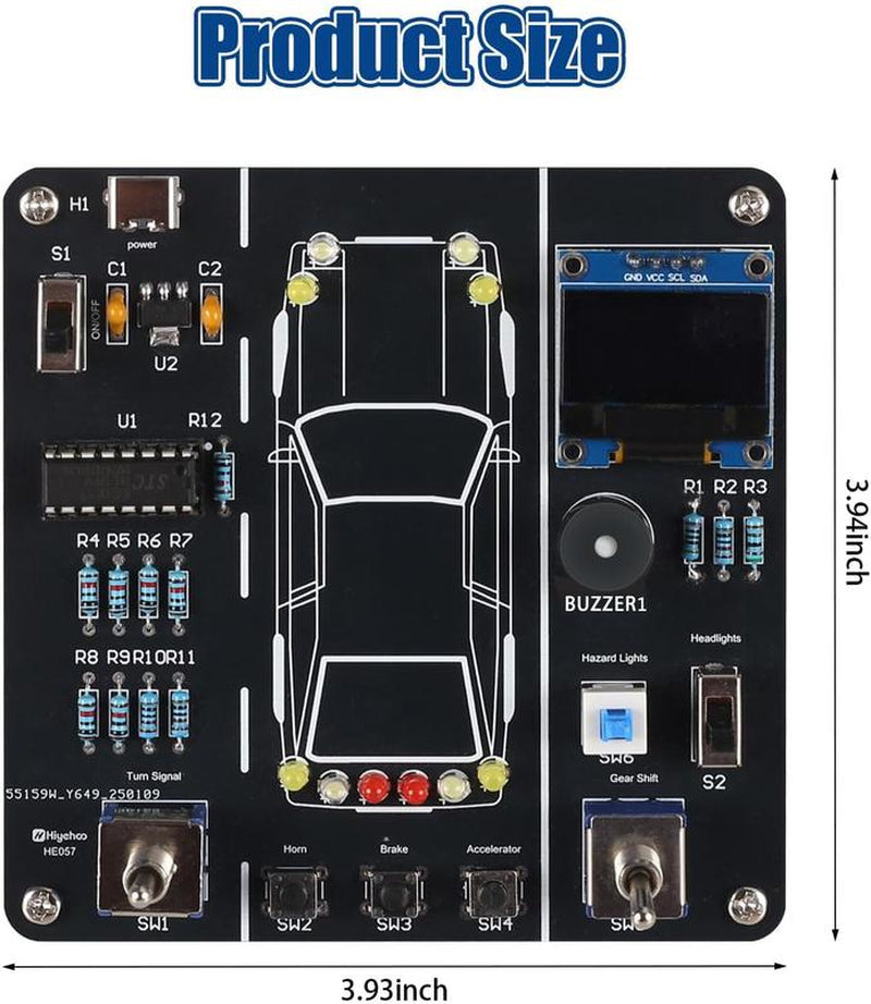 DIY Car Driving Simulation Soldering Practice Kit, STEM Electronics Project Car Driver Simulator Solder Project Kit for High School & College Students Learning