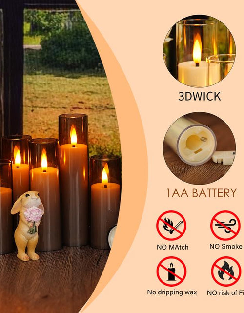 Load image into Gallery viewer, 12 Pcs Flameless Candles, Battery Required, LED Candles with Remote Control Timer, Party Wedding Decor, Halloween, Christmas Decorations, Lighting
