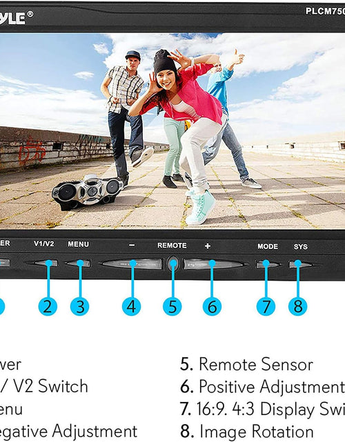 Load image into Gallery viewer, Rear View Backup Car Camera - Screen Monitor System W/ Parking and Reverse Assist Safety Distance Scale Lines, Waterproof &amp; Night Vision, 7&quot; LCD Video Color Display for Vehicles -  PLCM7500
