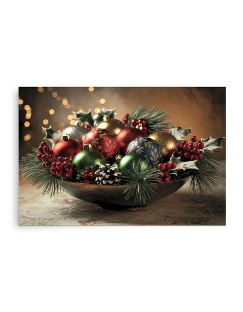 Load image into Gallery viewer, Elegant Christmas Ornament Wall Art Poster - High Quality Holiday Décor Physical Decoration, Aesthetic Holly Ornament Print Picture Unframe
