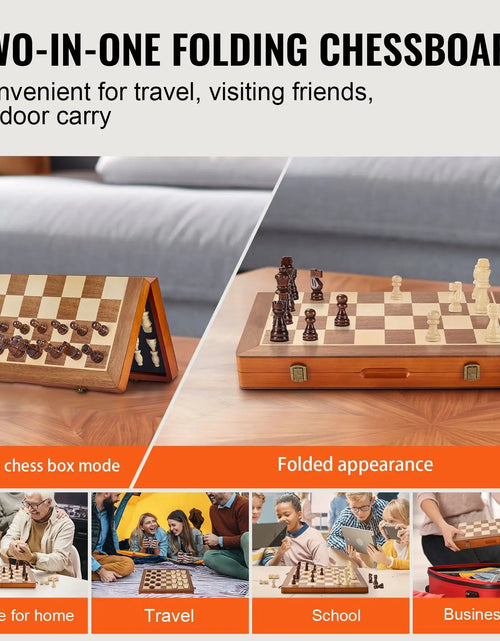 Load image into Gallery viewer, 2 Queens Portable Travel Gift Chess Set for Tournament Professional Beginner 15 Inch 2-IN-1 Chess Checkers Game Set,
