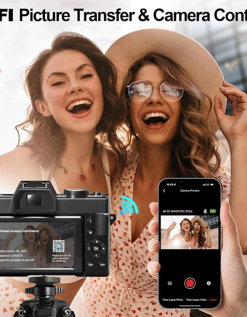 Load image into Gallery viewer, NBD 48MP Digital Cameras - 4K 16X Zoom Travel Camera with 180° Flip Screen, Auto Focus, Macro Lens, 2 Batteries &amp; 32GB SD Card (Black) Tech Gadgets
