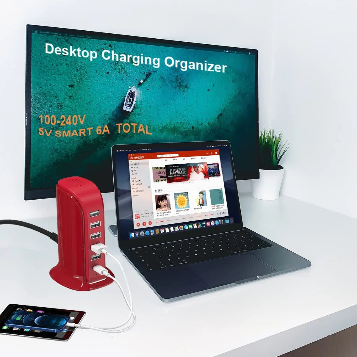 SHIHUALQ Overcurrent Protection Cell Phone Charging Station