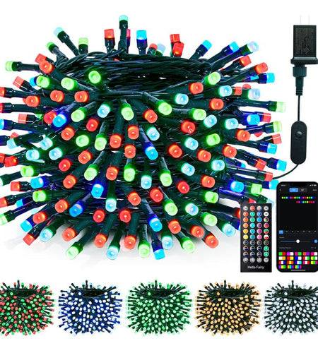Minetom Color Changing Christmas Lights Outdoor, 66Ft 200 LED Smart RGB String Lights App Controlled, Dimmable Timer Twinkle Christmas Tree Lights, Xmas Tree Lights Plug in for Xmas Tree Party Decor Set Colorful