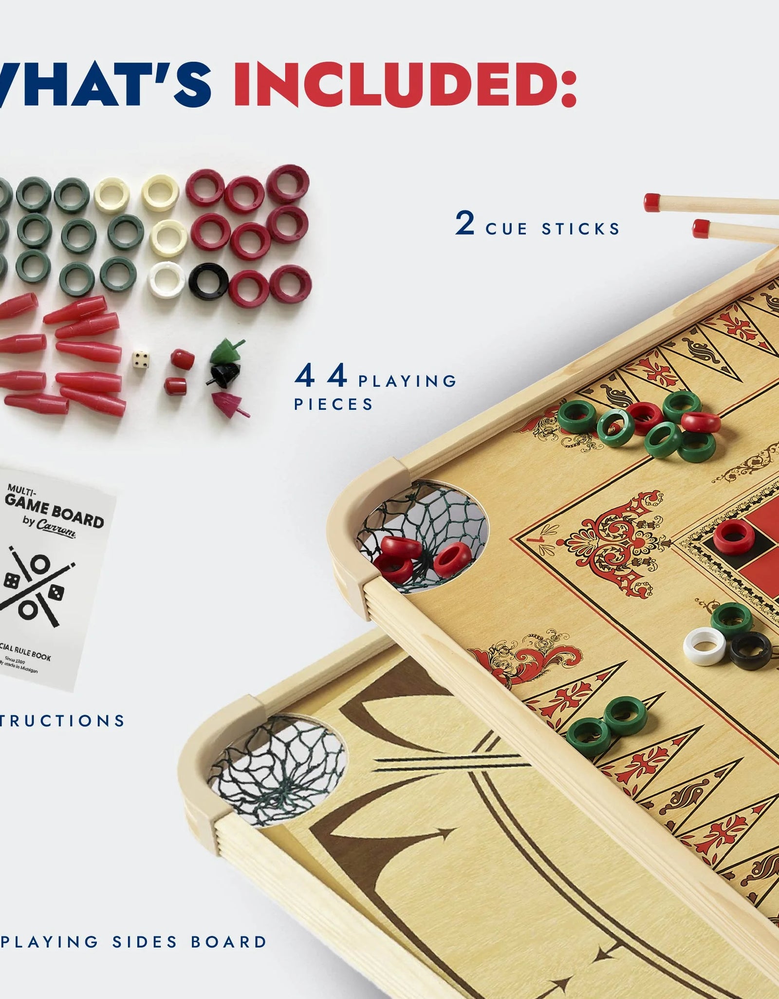 Large Board Game Set – over 100 Family Board Games for Game Nights – All-In-One Classic Board Games (28” X 28”)