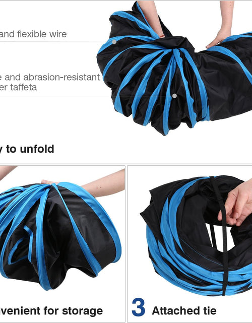 Load image into Gallery viewer, Cat Toys - 4 Way Cat Tunnel, Tube &amp; Play Tent, 25X53Cm, Extensible, Interactive Maze with Balls &amp; Bells for Kitten &amp; Small Animal, Blue
