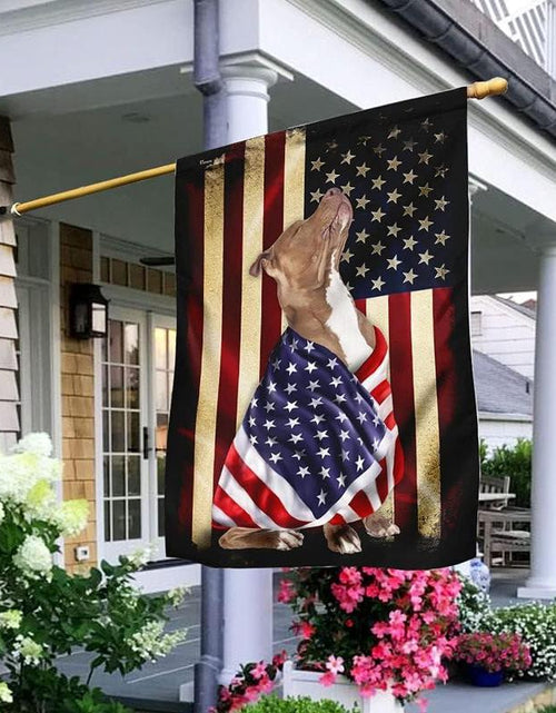 Load image into Gallery viewer, FLAGWIX English Bulldog House Flags, Dog Decor American Flag - 4Th of July Decorations for Home, Yard, House Flag - Patriotic Dog Decor, Double Sided, Heavy Duty Canvas Flag Indoor Outdoor
