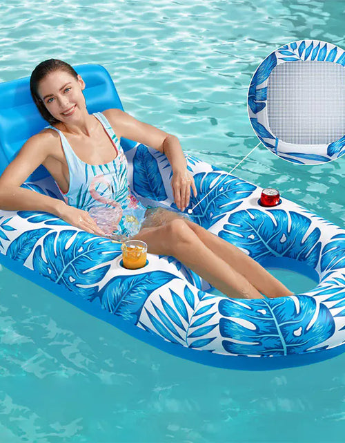 Load image into Gallery viewer, New Inflatable Leaf Lounge Float with Cup Holder
