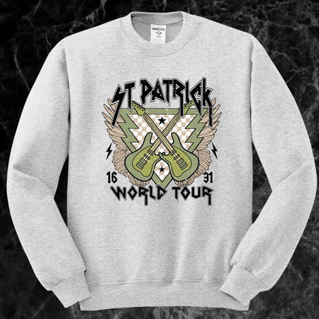 St. Patrick World Tour Front and Back Concert Short Sleeve T-Shirt or Crewneck Sweatshirt