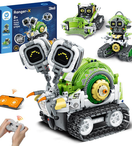 Sillbird STEM Robot Building Sets, 3 in 1 Remote & App-Controlled Robotic Toys for Kids 8-12 Educational Programmable Coding Kit, Creative Halloween for Boys Girls Aged 8+ (478 Pieces)
