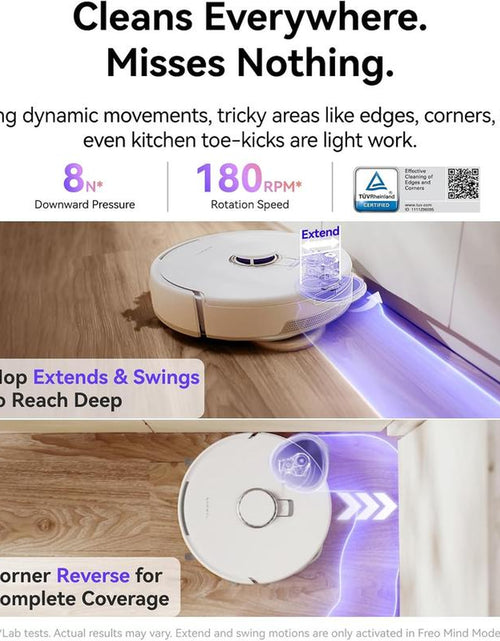 Load image into Gallery viewer, NARWAL Freo Z10 Robot Vacuum and Mop Combo, Tangle Free Robot Mop, 15,000Pa Suction, Adapts to Hard-To-Reach Areas, Self-Emptying, Mop Washing &amp; Drying, Obstacle Avoidance, for Pet Hair &amp; Hard Floor
