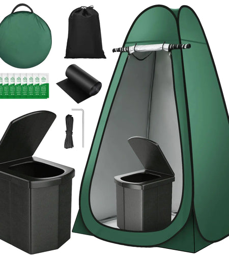 Camping Bathroom Tent and Toilet 16.5 XL Portable Toilet Tent for Adults Camping Toilets Portable Tent Pop Up Privacy Toilet Tent for Camping