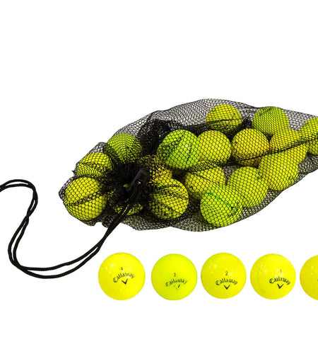 Clean Green Golf Balls Recycled Used 24 Colored Golf Balls for Callaway Golf Balls Yellow - Good Condition Used Golf Balls - Great Golf Balls for Women and Yellow Golf Balls for Men - Bulk Golf Balls