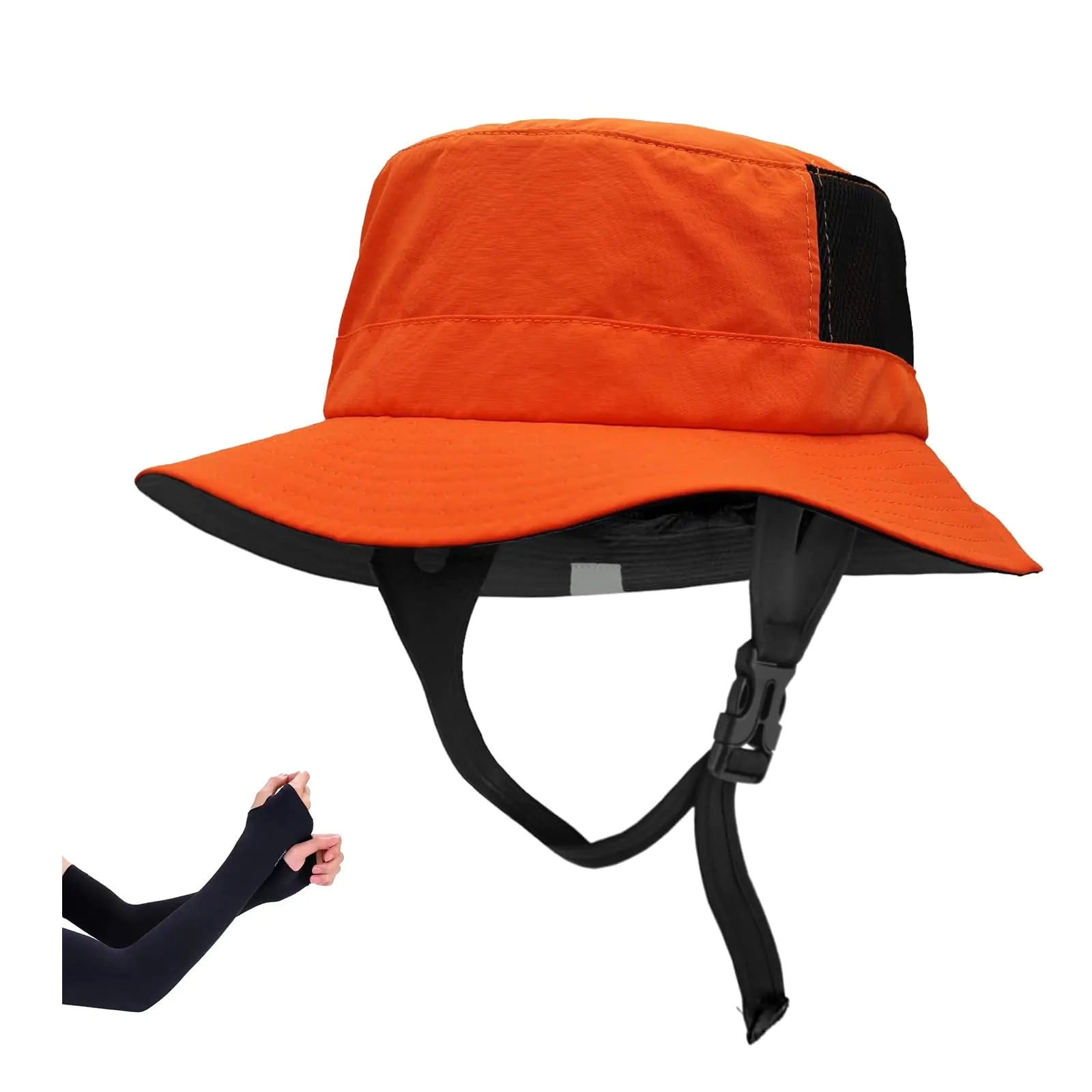 Rosyeon Surf Bucket Sun Hat - Surf Hat UPF 50+ UV Protection Waterproof Surf Sun Hat Chin Strap Surfing Fishing Water Sports | Orange