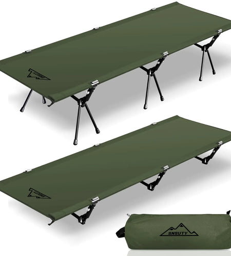 SUSNTY Camping cots for AdultsUltralight Camping Cot with Leg ExtendersPortable Folding Camping cotBackpacking Compact Tent Cot for Outdoor Camping Hiking(Green)
