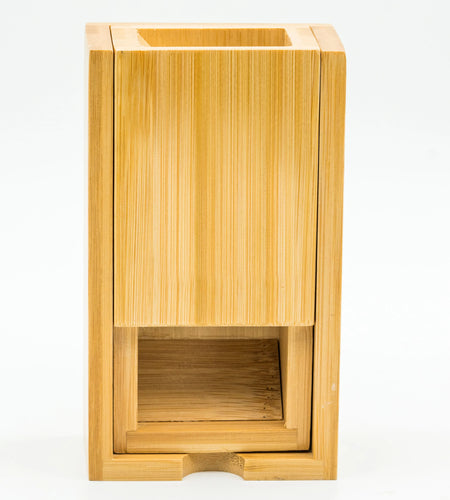 Bamboo Dice Tower Foldable Wooden Die Roller Castle Rolling Case Collapsible Dice Chest for Dnd,D&D,Rpg,Board Game Accessory