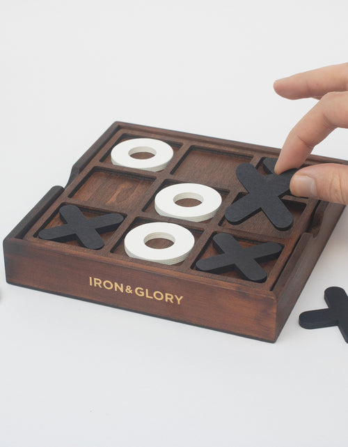 Load image into Gallery viewer, | Tic Tac Toe Game | Wooden Board Games for Adults | Travel Games &amp; Classic Board Games | Wooden Tic Tac Toe Game for Kids | Coffee Table Decor &amp; Living Room Decor | Retro Board Games
