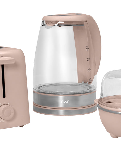 Load image into Gallery viewer, Egg Boiler, Kettle, &amp; Toaster Kitchen Appliances Set – Back to School &amp; College, Blush
