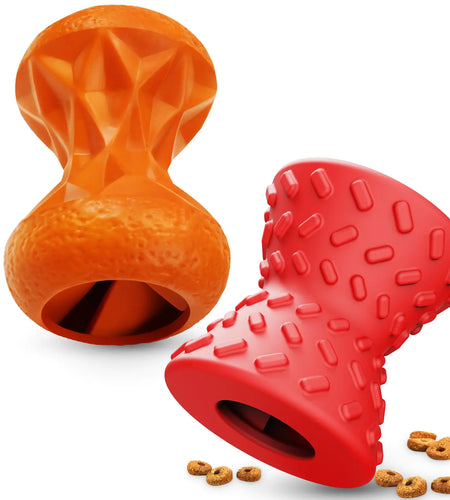2pcs Dog Toys Dog Toys for Aggressive chewers Puppy Toys Indestructible Dog Toy Dog Toys for Small Dogs Interactive Dog Toys Dog chew Toys pet Toys (Orange + Red)