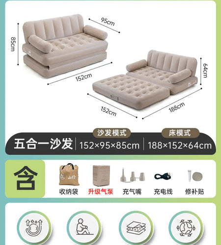 Inflatable Sofa Bed for Camping and Home Use