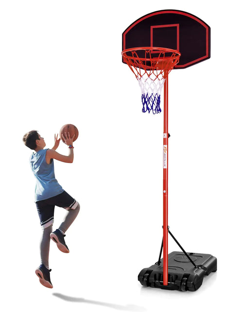 Load image into Gallery viewer, Goplus Portable Basketball Hoop Height Adjustable Basketball Goal System [6.5FT-8.5FT] w/Shatterproof Backboard Fillable Base &amp; Wheels Basketball Stand for Adult Kids Indoor Outdoor Use
