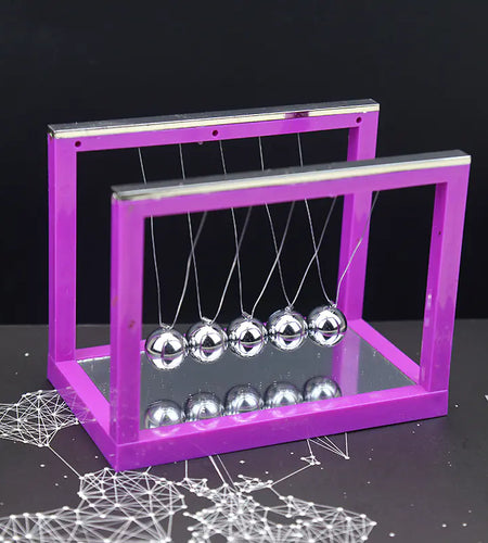 Colorful Newton's Cradle with Mirror - Creative Stress Reliever