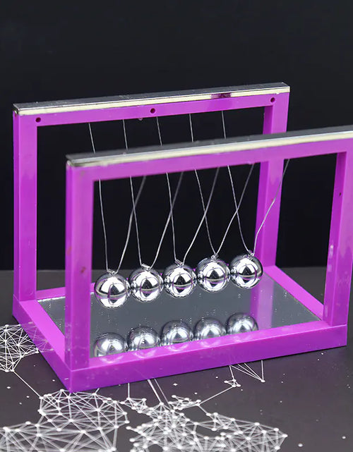 Load image into Gallery viewer, Colorful Newton's Cradle with Mirror - Creative Stress Reliever
