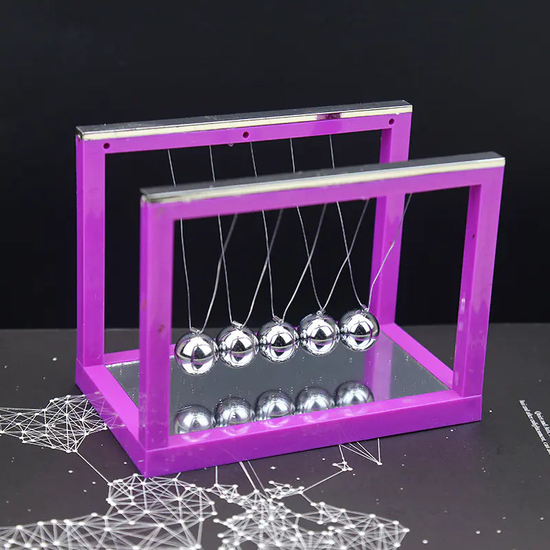 Colorful Newton's Cradle with Mirror - Creative Stress Reliever