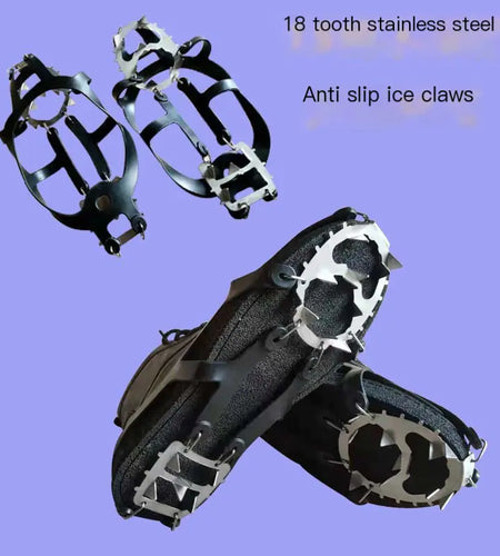 Ice Cleats with 18 Steel Teeth for Outdoor Activities