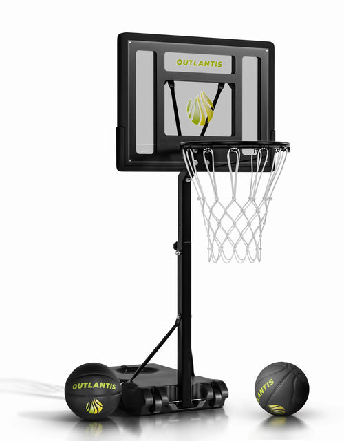 Load image into Gallery viewer, Swimming Pool Basketball Hoop Set-Durable Steel Basketball Backboard and Rim with 2 Pool Basketball BallsPump &amp; Tools -Pool Hoop for Outdoor Use Adjustable Basketball Hoop for Kids Adults

